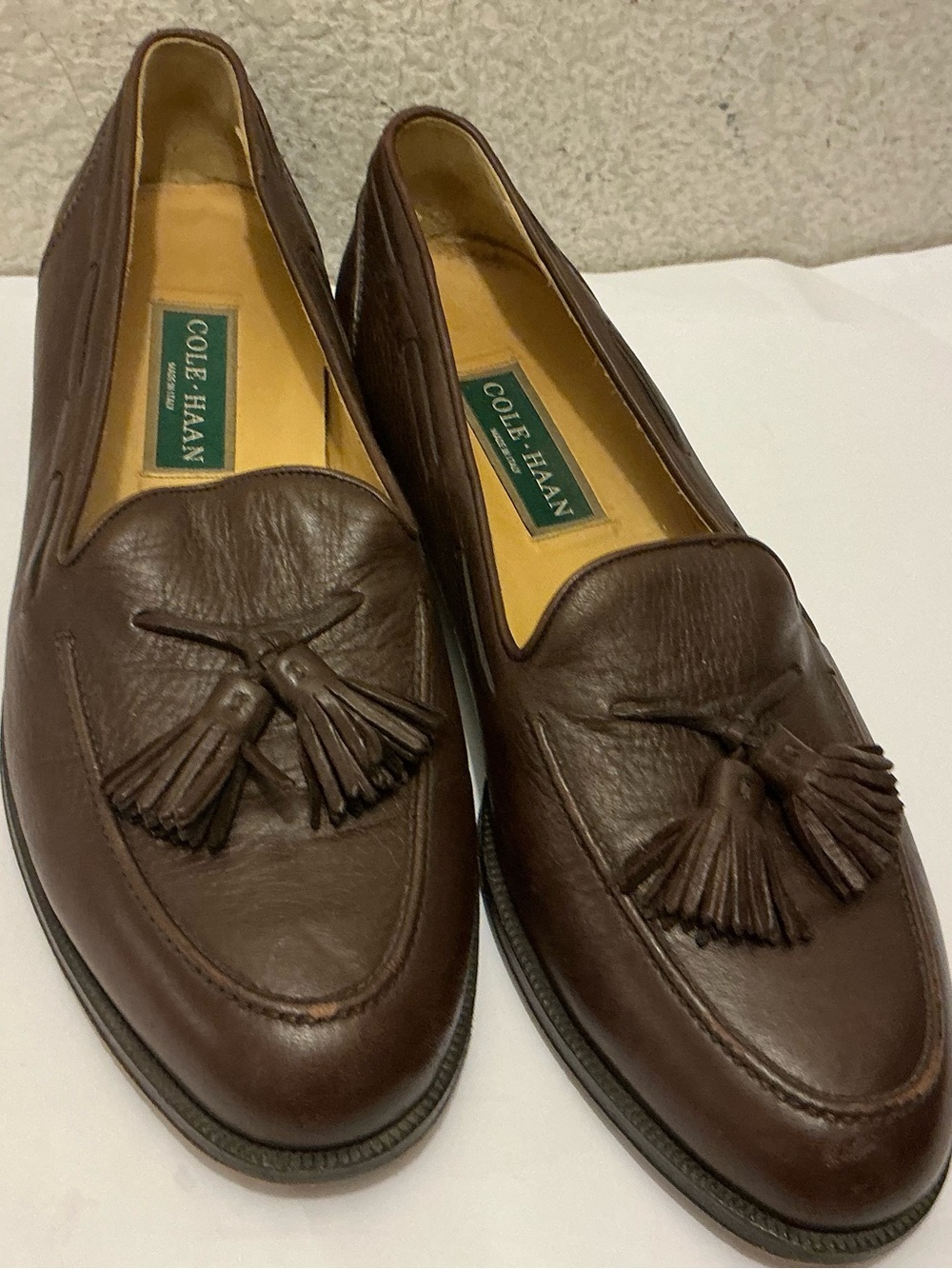 Cole Haan Men's Brown Leather Tassel Loafers 11.5 D